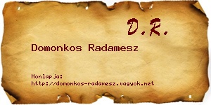 Domonkos Radamesz névjegykártya